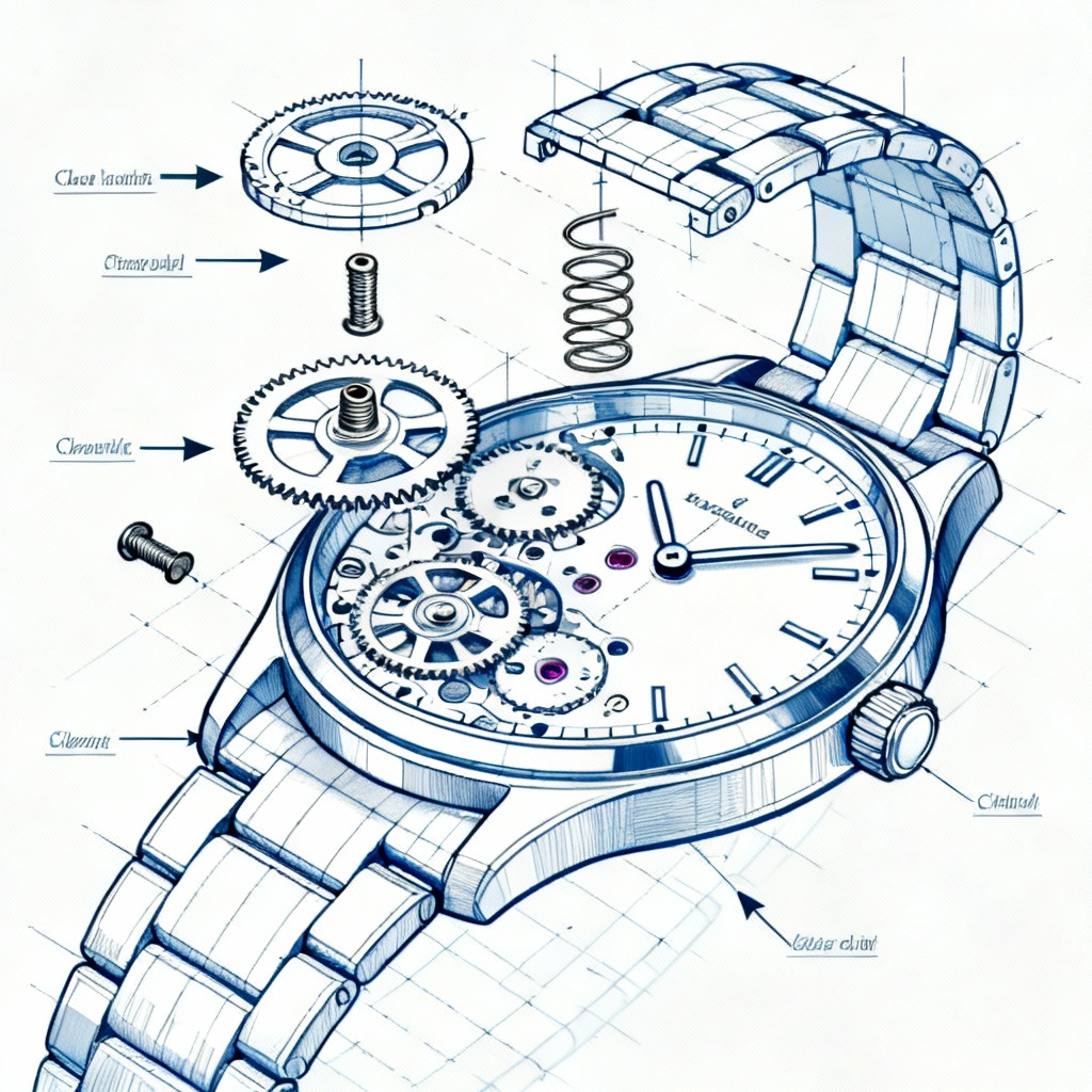 AI Mechanical Exploded Linework Diagram