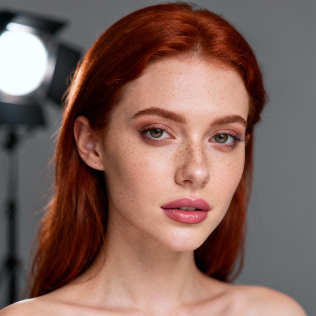 Anime Redhead Turned Into Realistic Studio Portrait