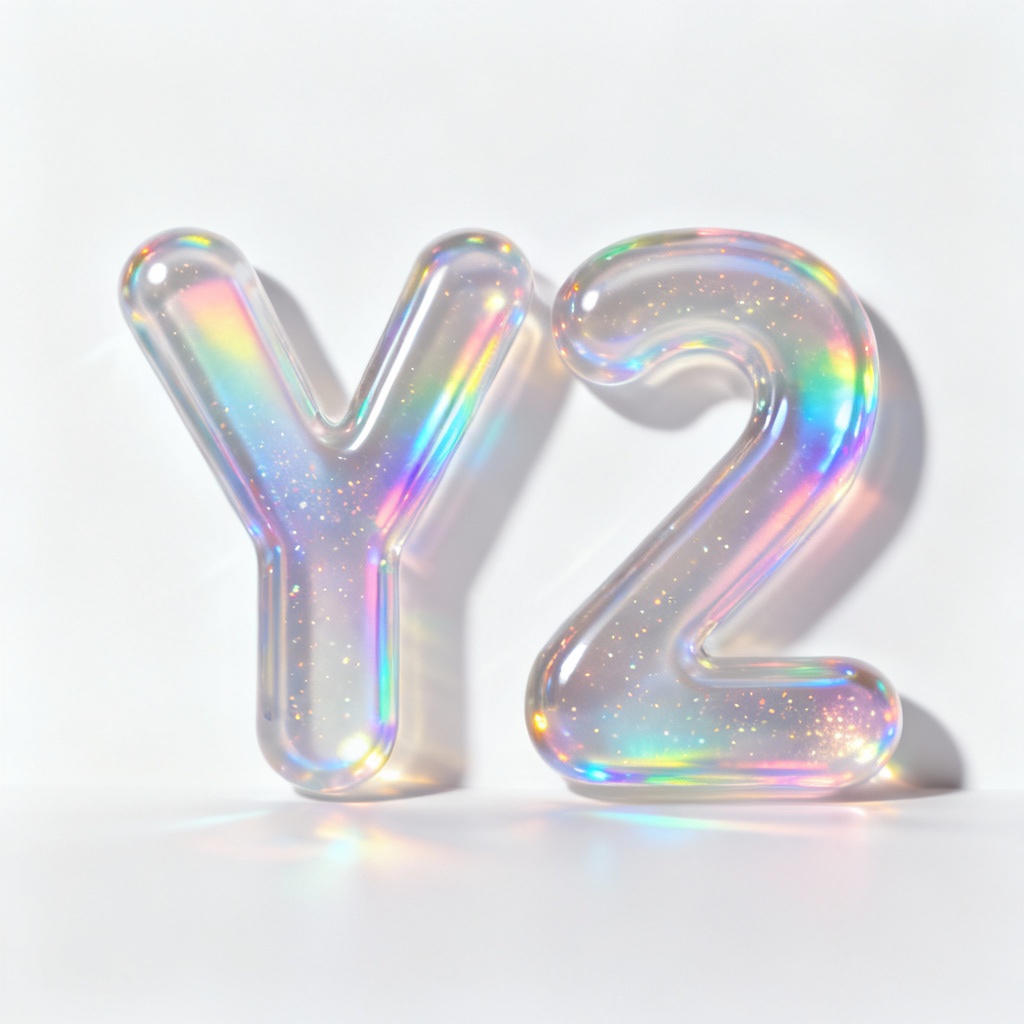 AI Holographic Gel Y2K Logo