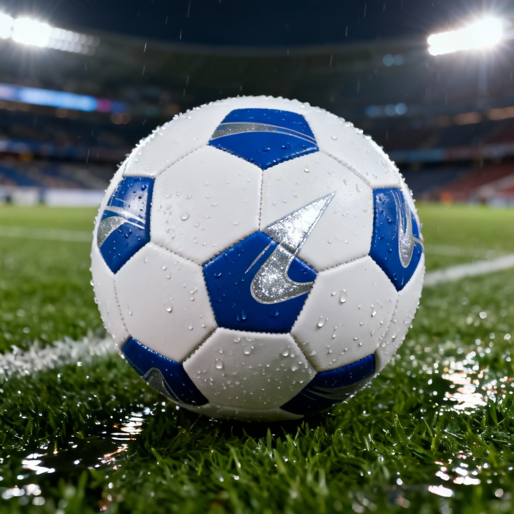 AI pro match soccer ball on stadium grass