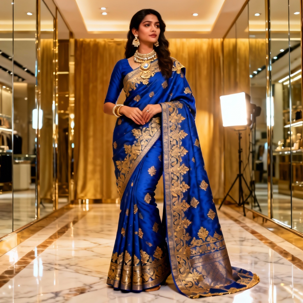 AI Banarasi brocade festive saree catalog