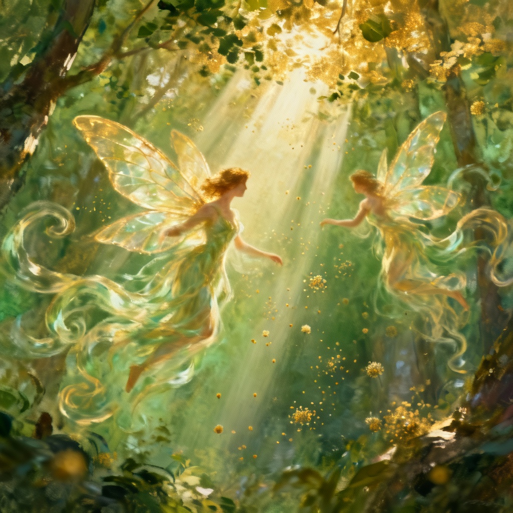 AI sylph faeries with translucent wings