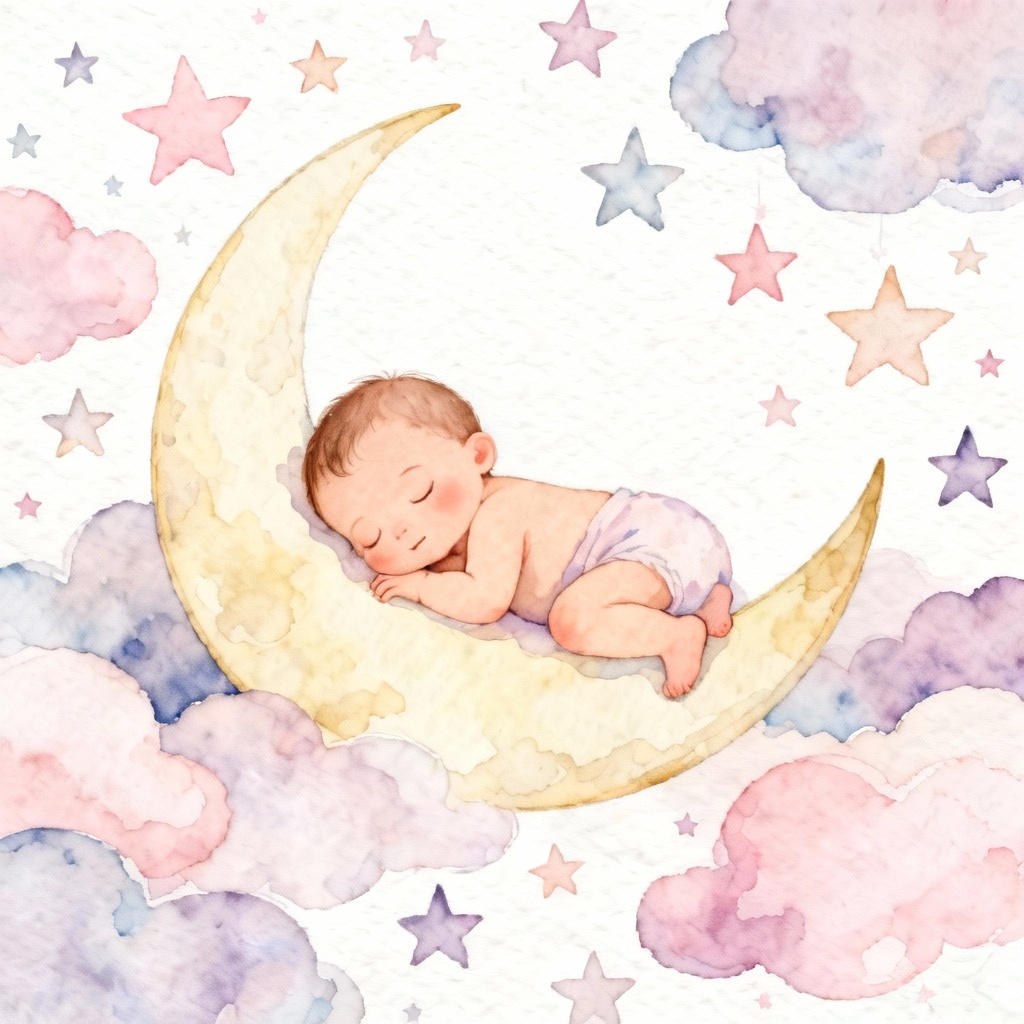 AI watercolor baby nursery illustration