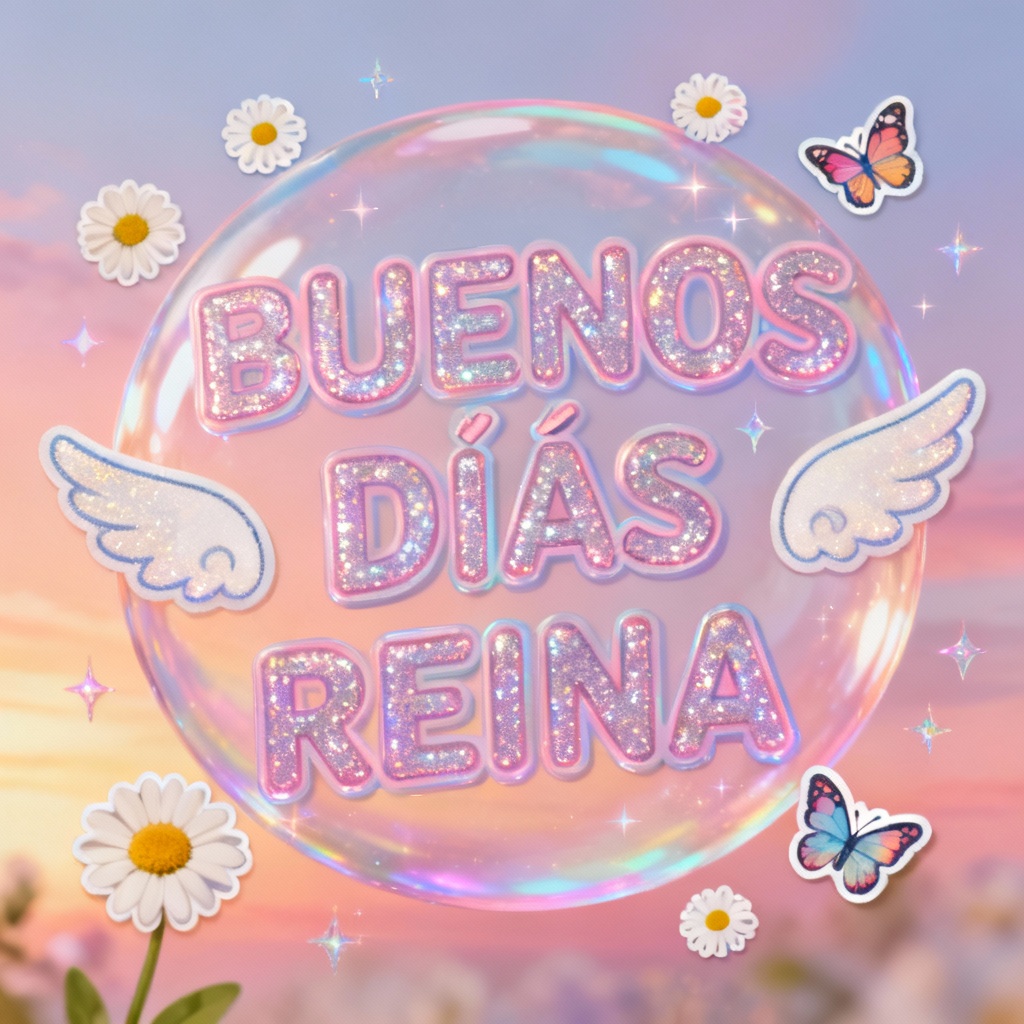 Pastel Spanish brainrot collage with Buenos Días caption