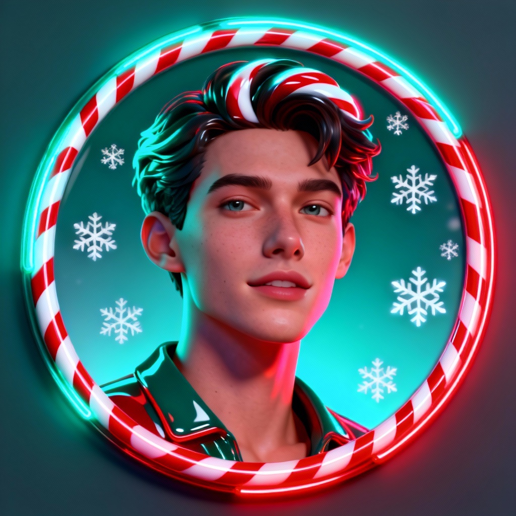 AI Candy Cane Neon Pop Avatar