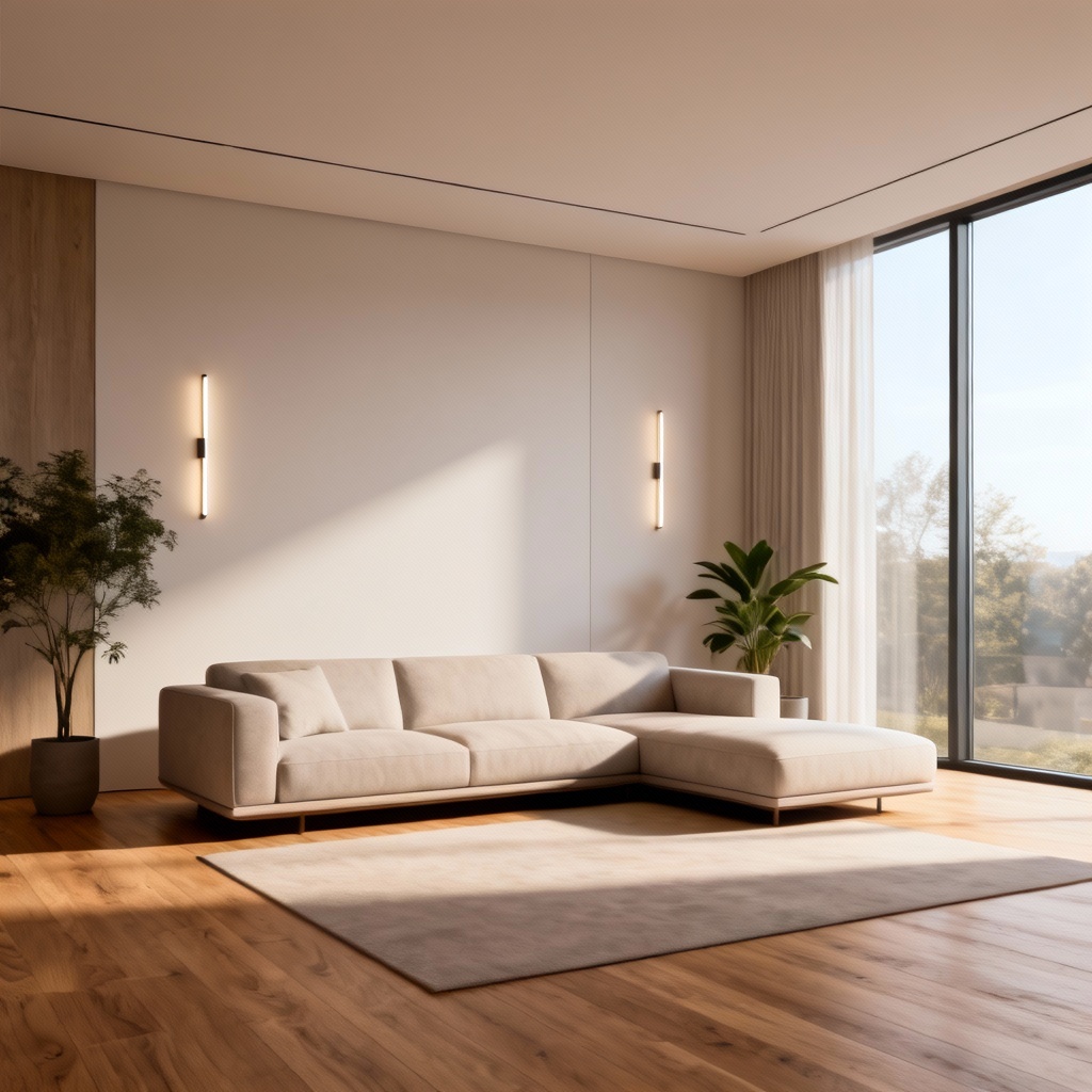 AI modern minimalist living room design