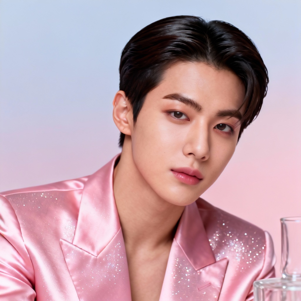 AI K-pop debut teaser in neon pink