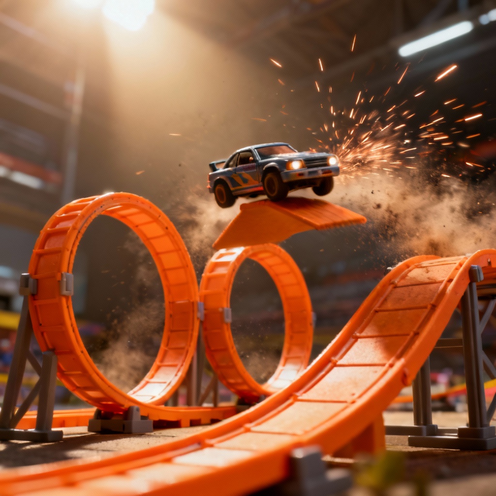 AI Hot Wheels stunt loop action image