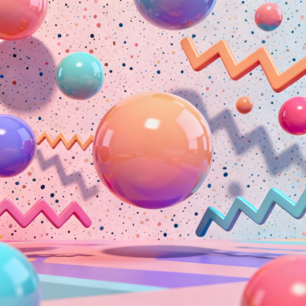 AI 3D memphis abstract background