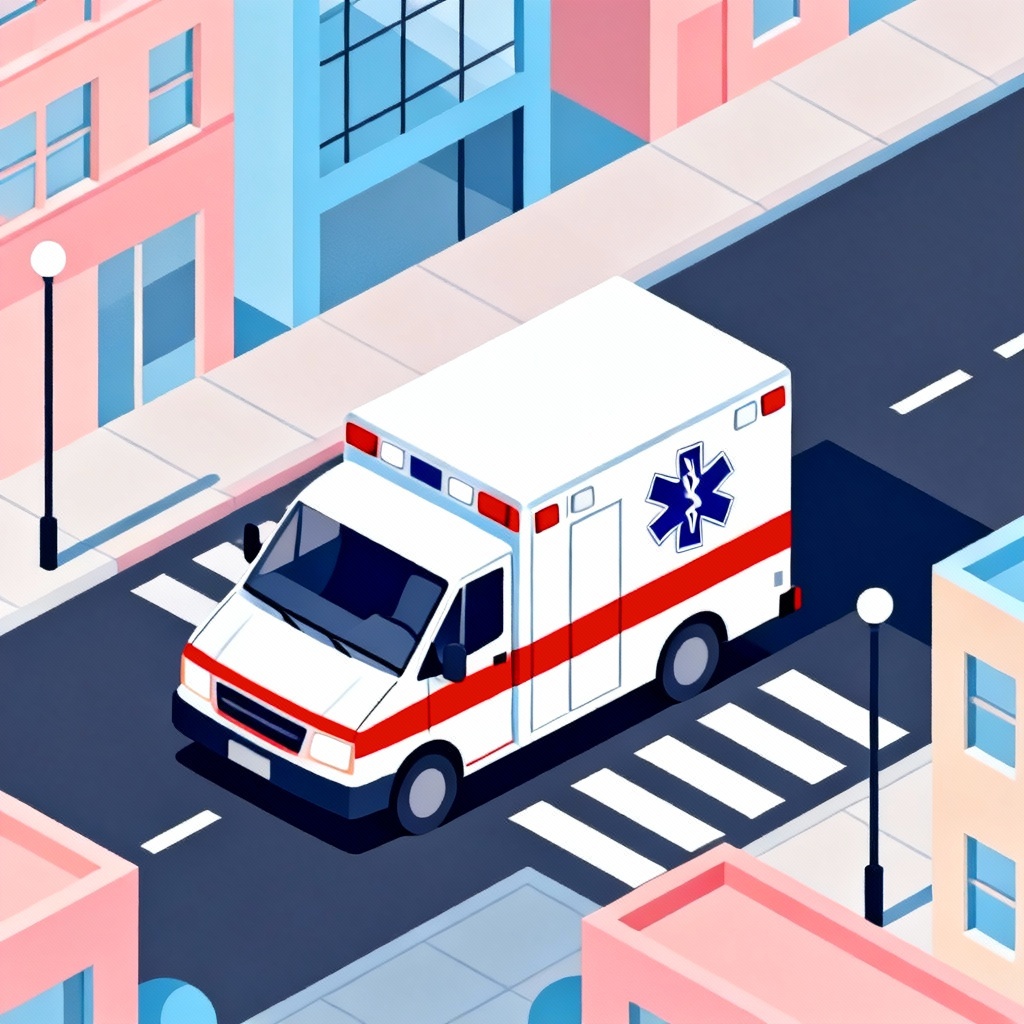 AI Isometric Ambulance Illustration
