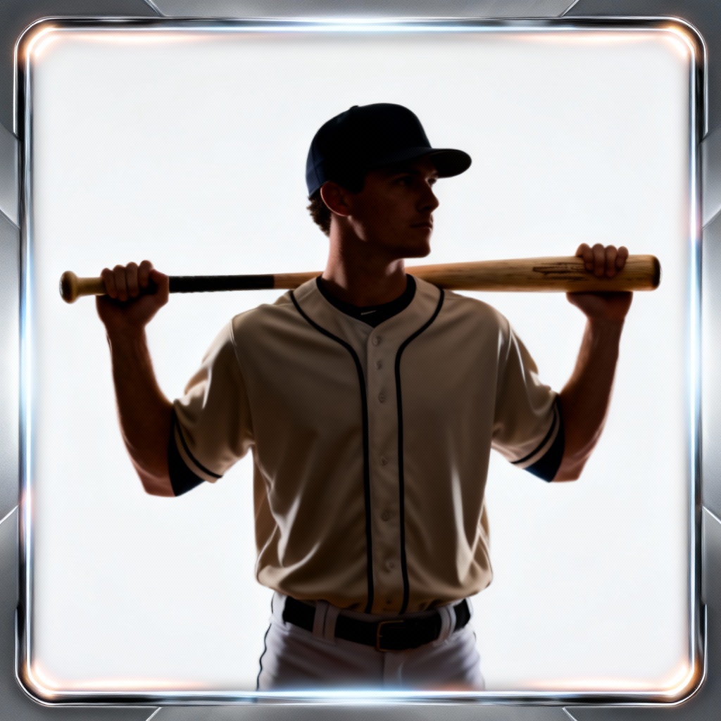 AI rookie baseball card portrait