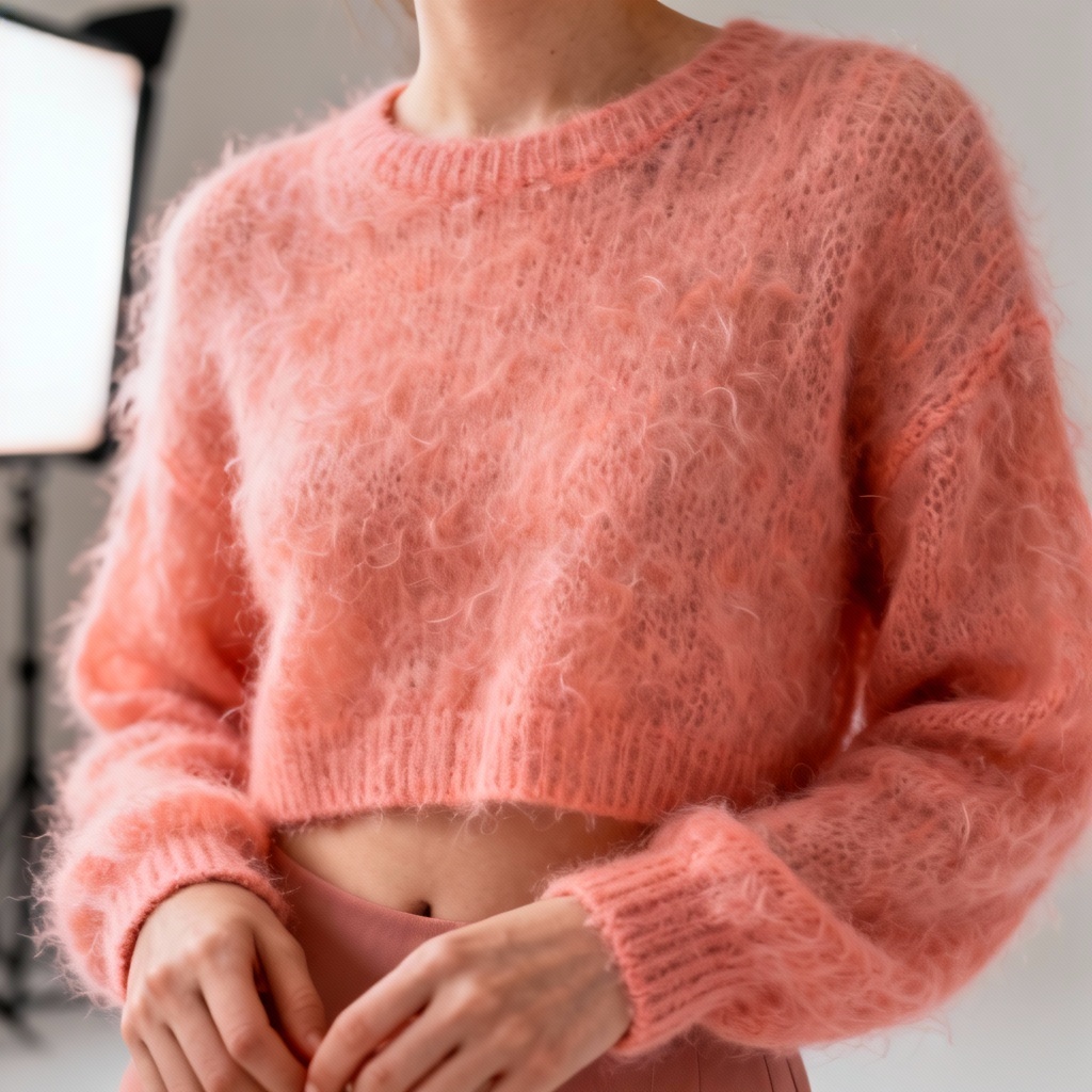 AI mohair cropped sweater design