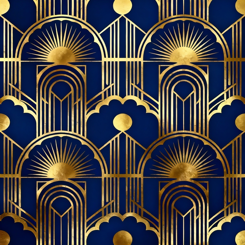 Art Deco Phoenix Seamless Pattern