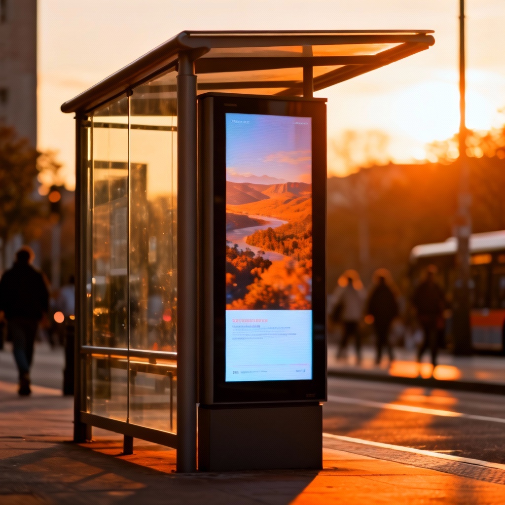 Smart city bus stop digital display