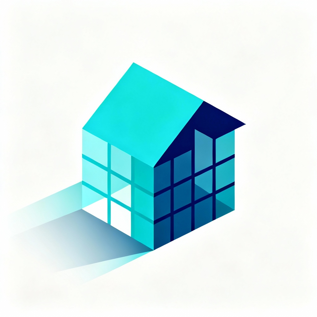 AI isometric house cube logo mark