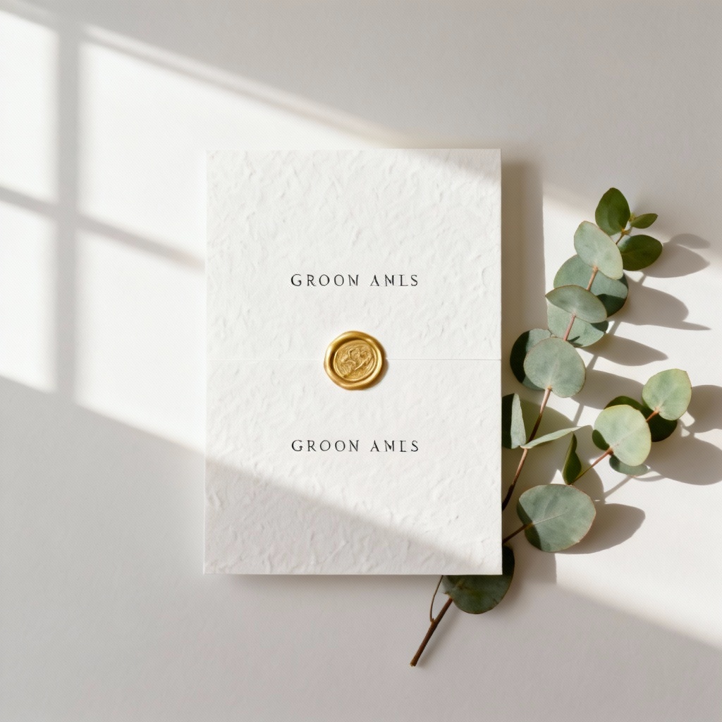 AI wedding invitation mockup for two grooms