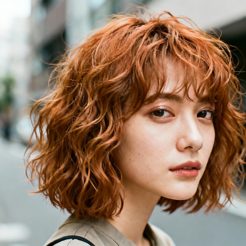 AI textured wavy bob haircut