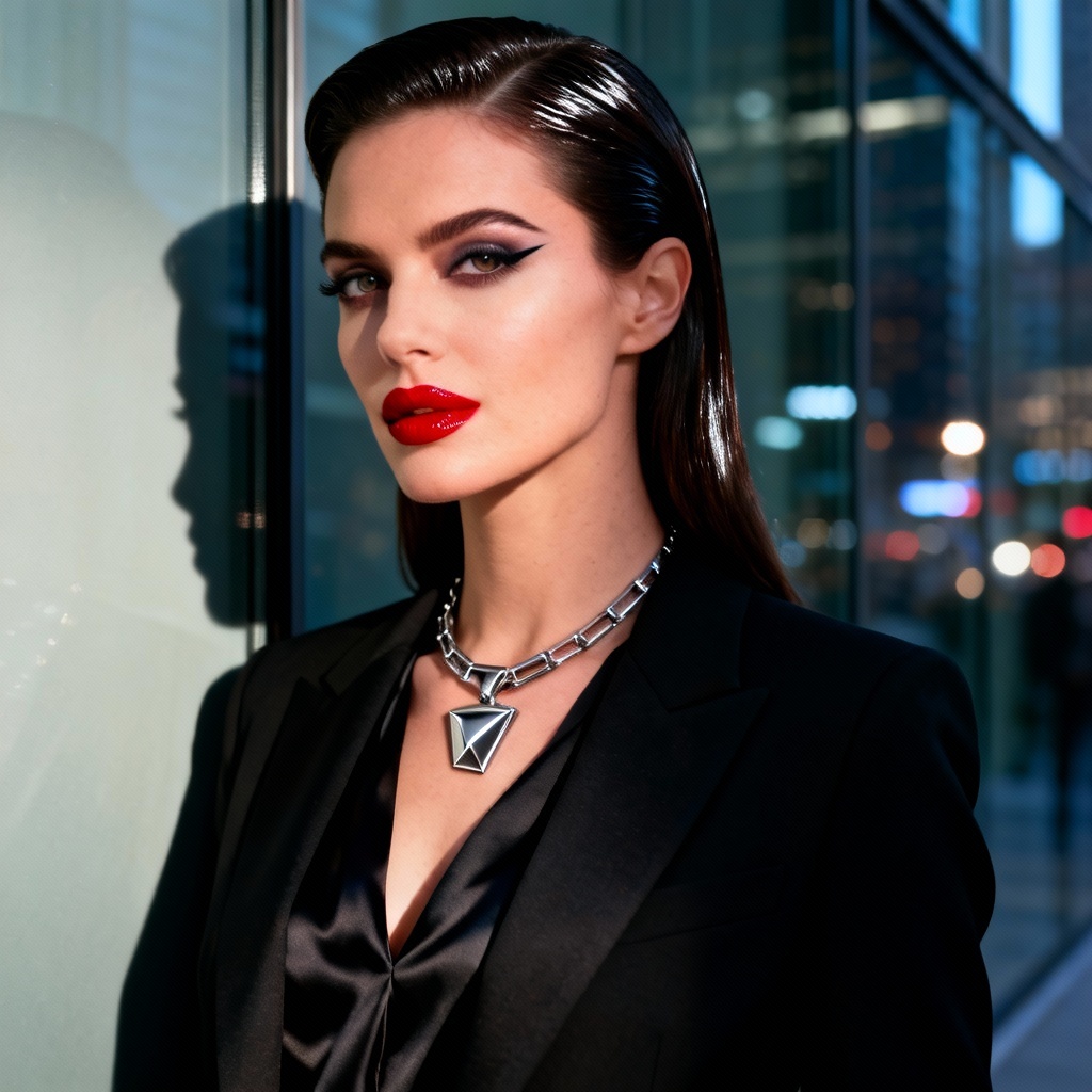 AI office siren boardroom portrait with cinematic lighting