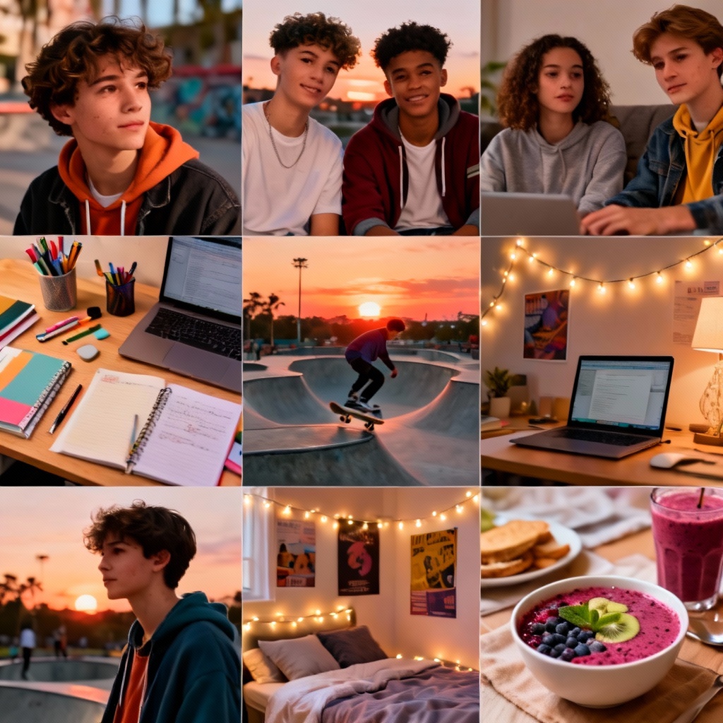 AI Teenage Lifestyle Moodboard Collage