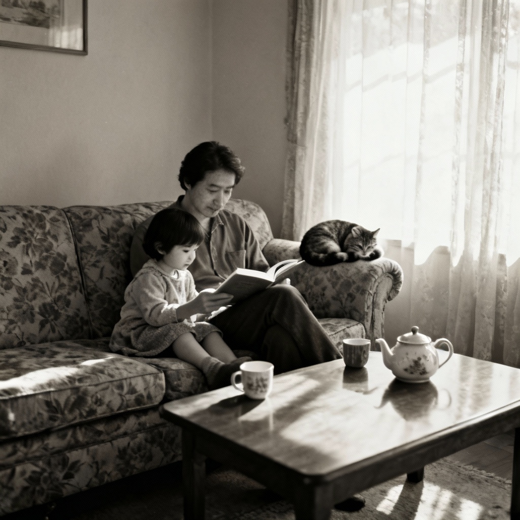 AI Sepia Family Memory With Classic Film Tone