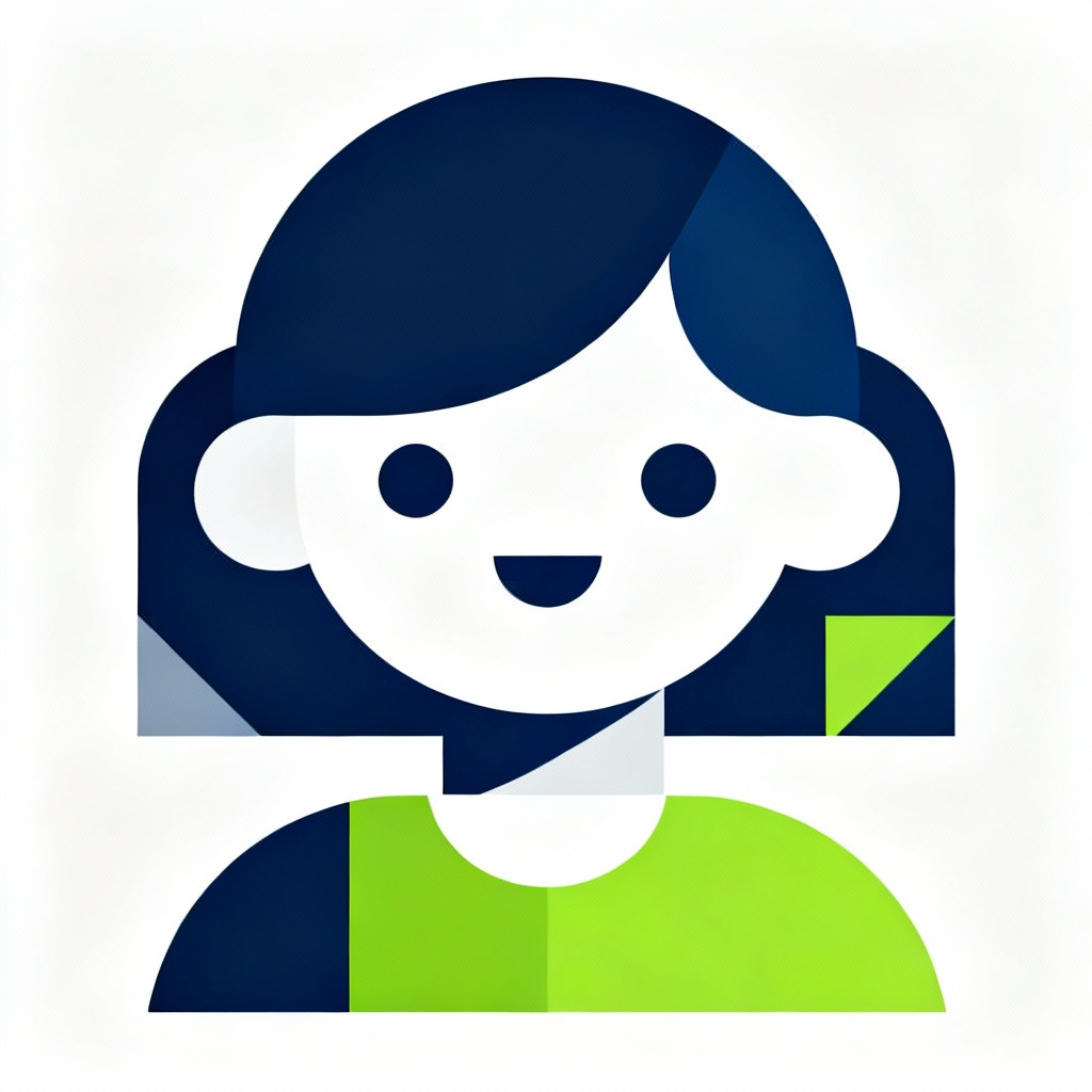 Minimal vector AI girl mascot for logos