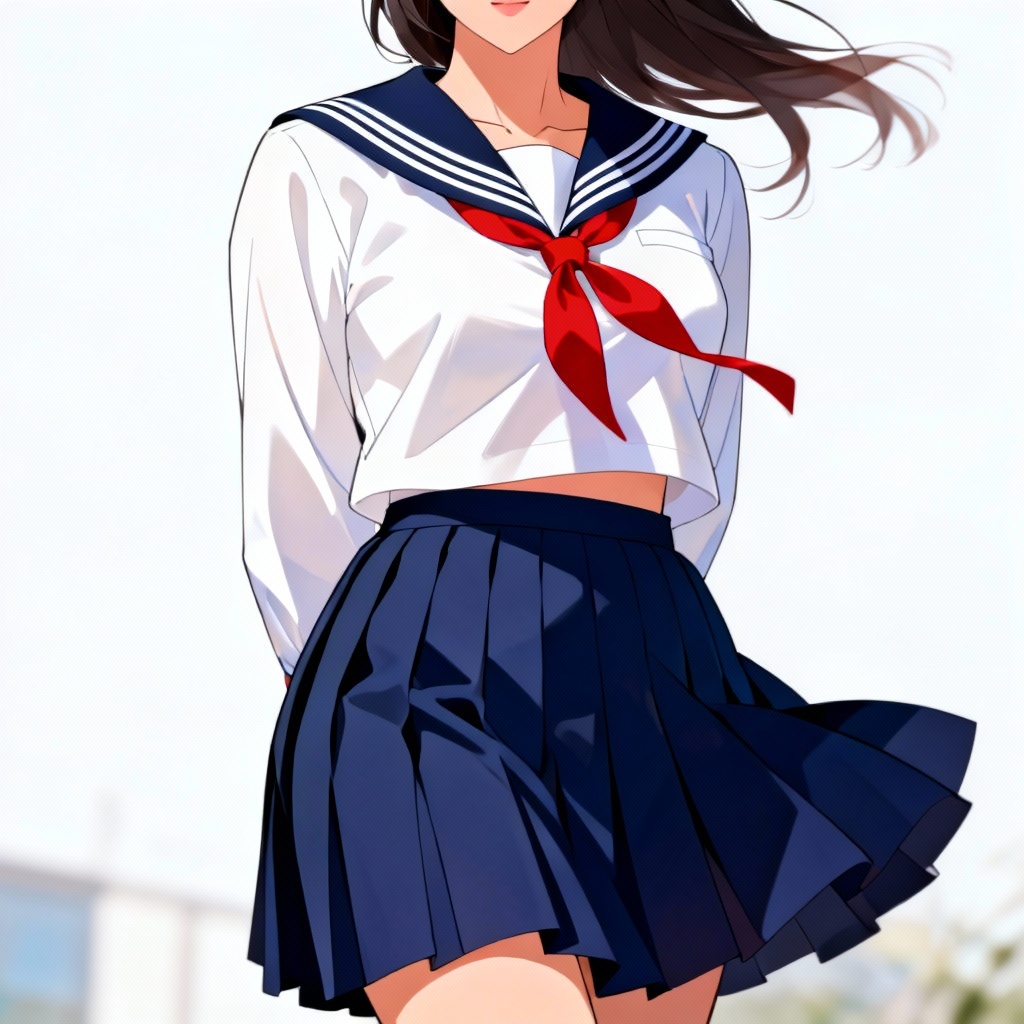 Classic sailor seifuku outfit in anime style