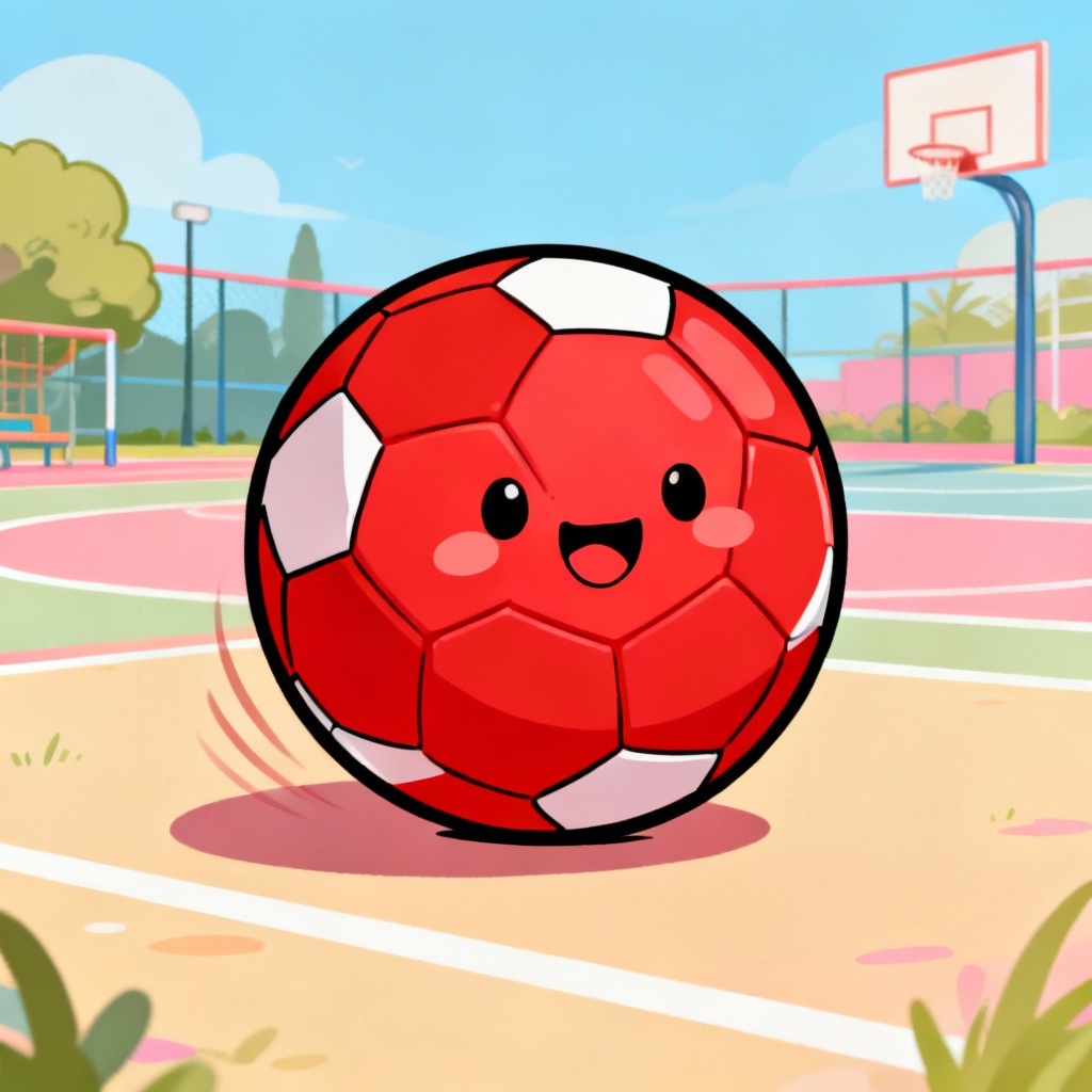 AI cute cartoon kickball character