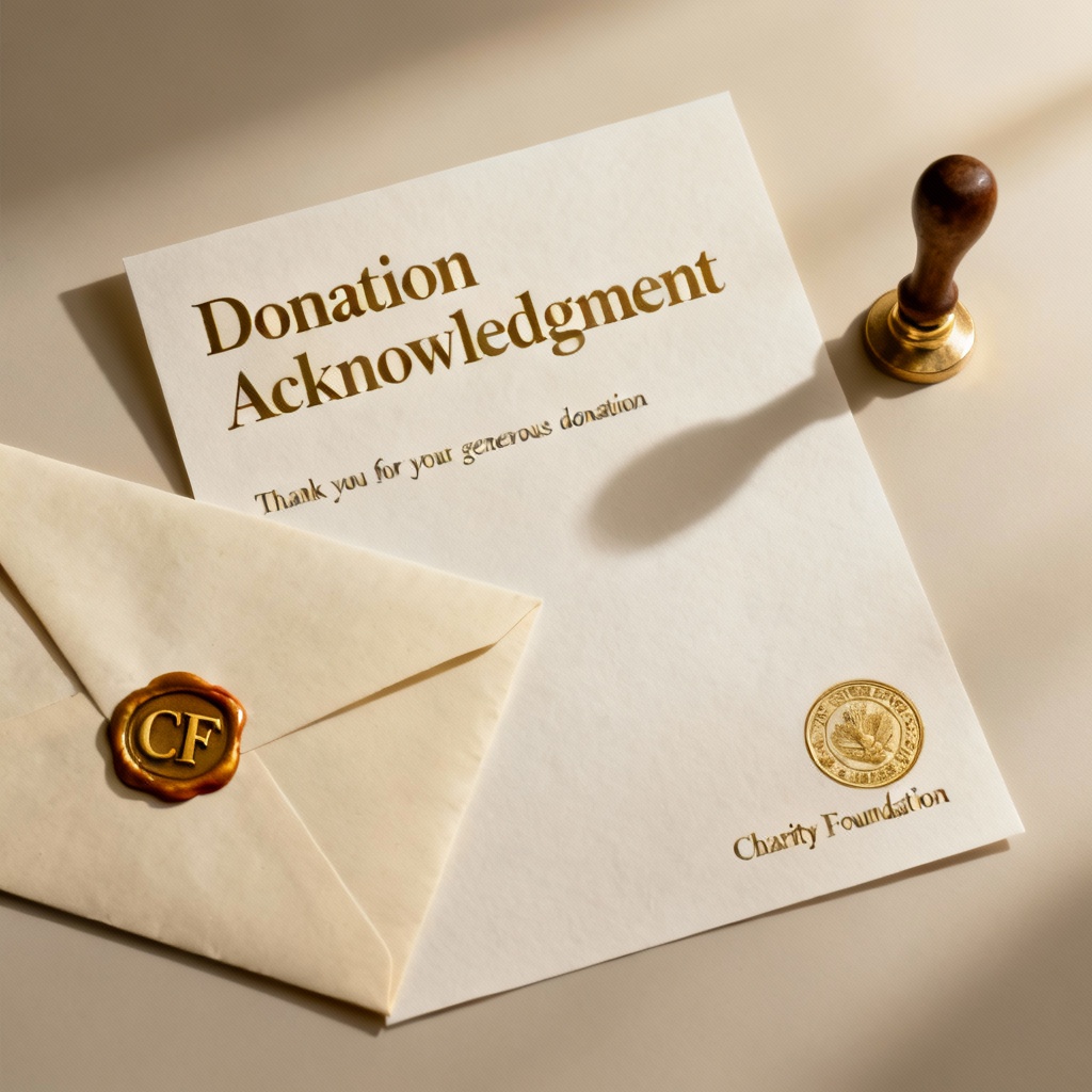 AI Donation Thank You Letter with classic stationery
