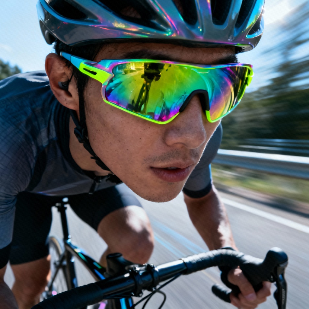 AI sport wrap performance sunglasses for cycling