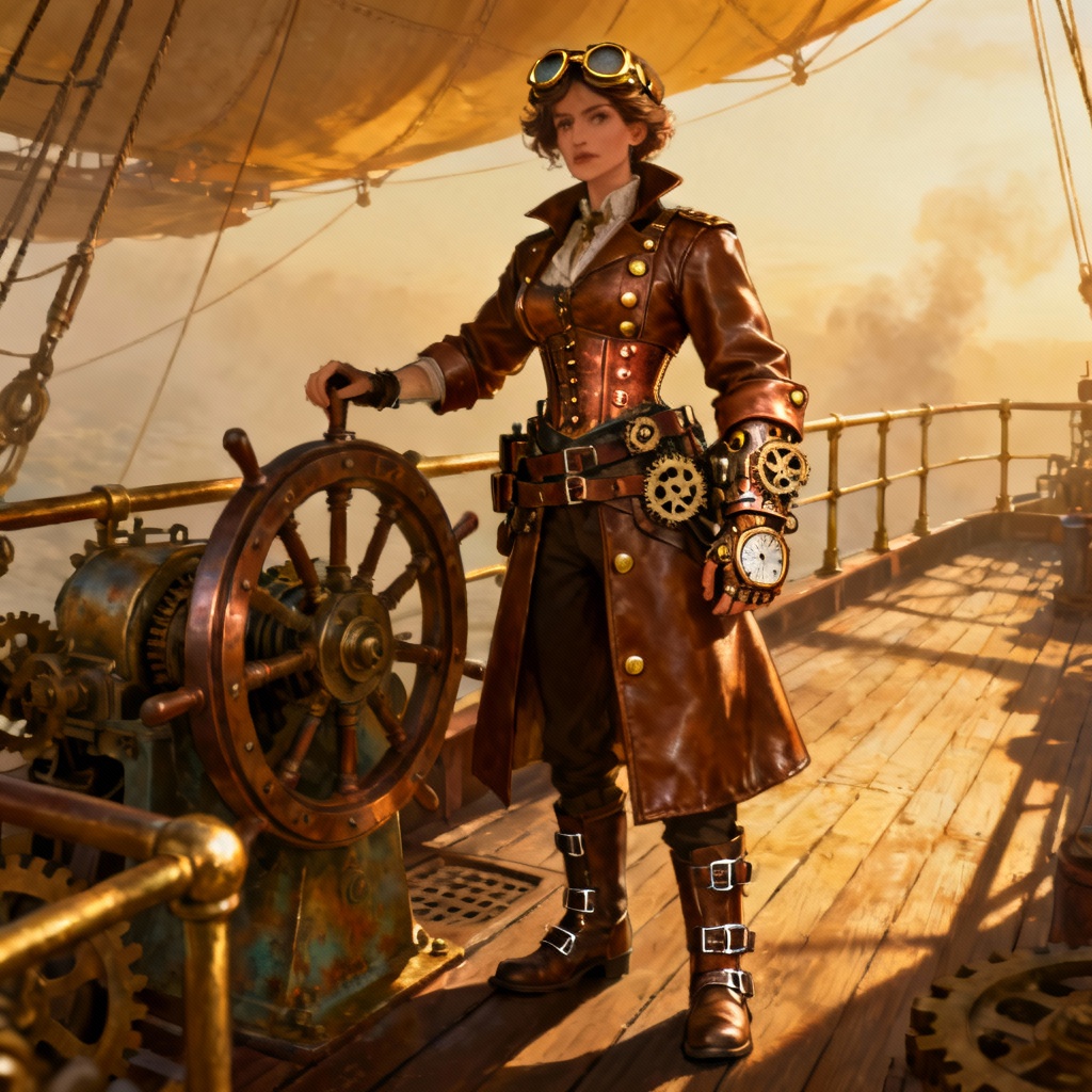 AI Steampunk Captain Outfit