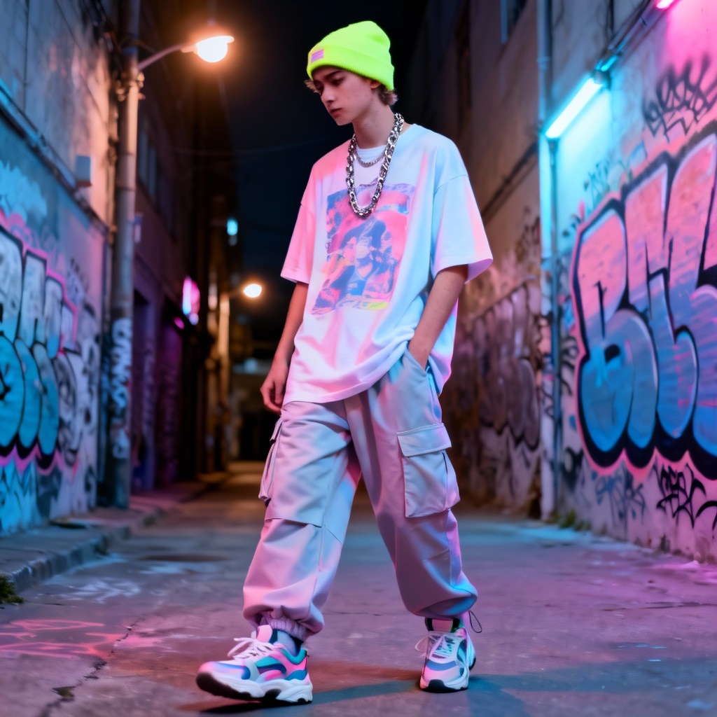 AI youth fashion lookbook cover in Gen Z streetwear styles