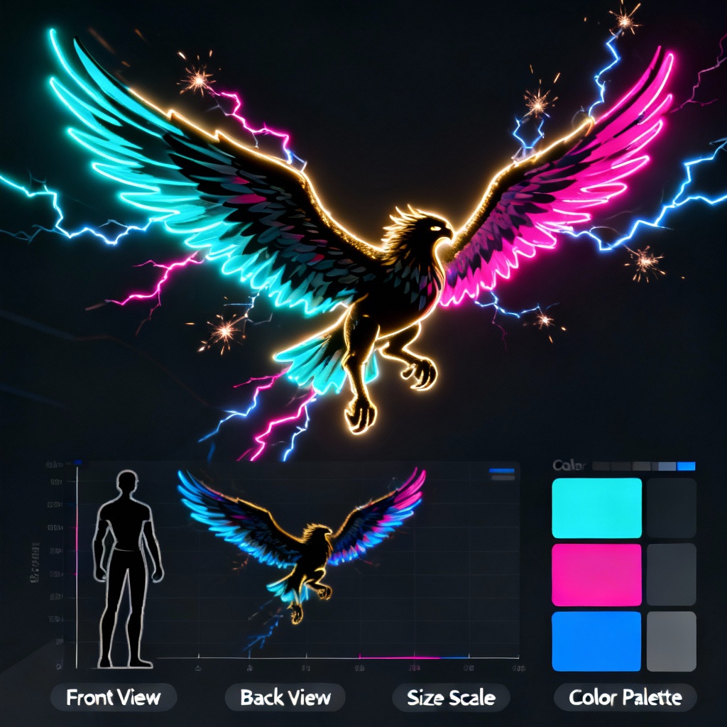 AI Electric Flying Fakemon gryphon concept