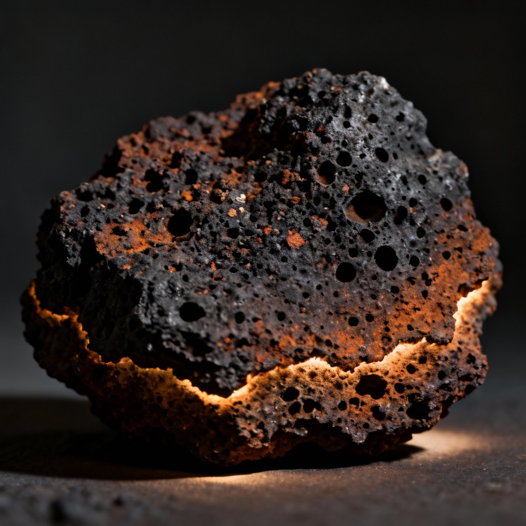 Dark vesicular tuff rock texture