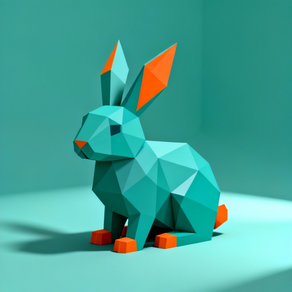 Low-poly game-ready rabbit model