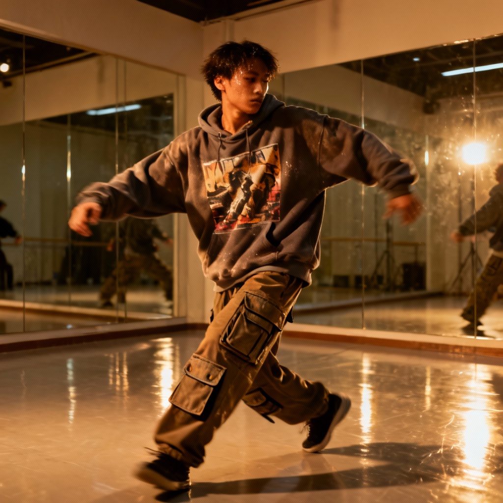 AI K-pop street dance practice image