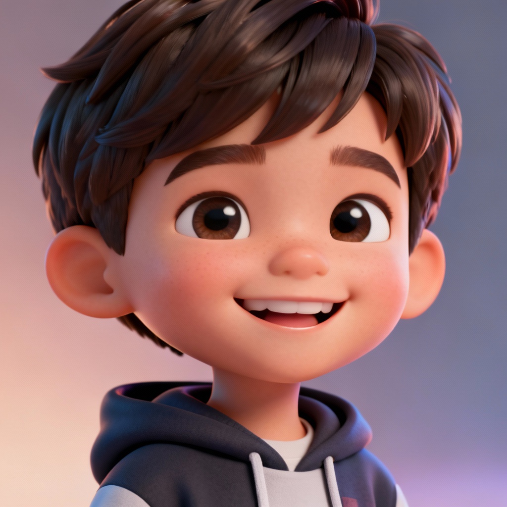 AI animated kid version of a celebrity look-alike for avatar