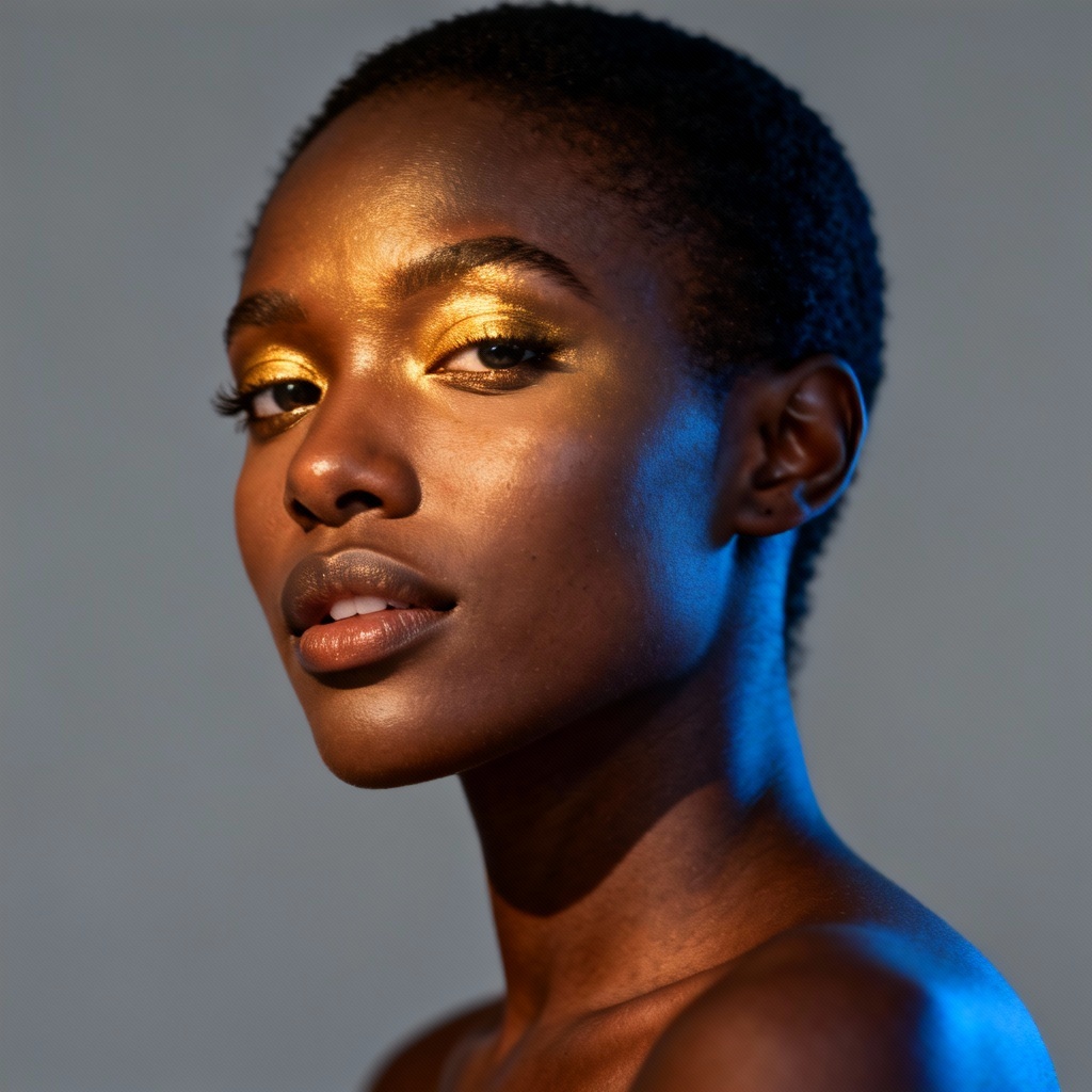 AI portrait with deep rich skin tone and natural glow