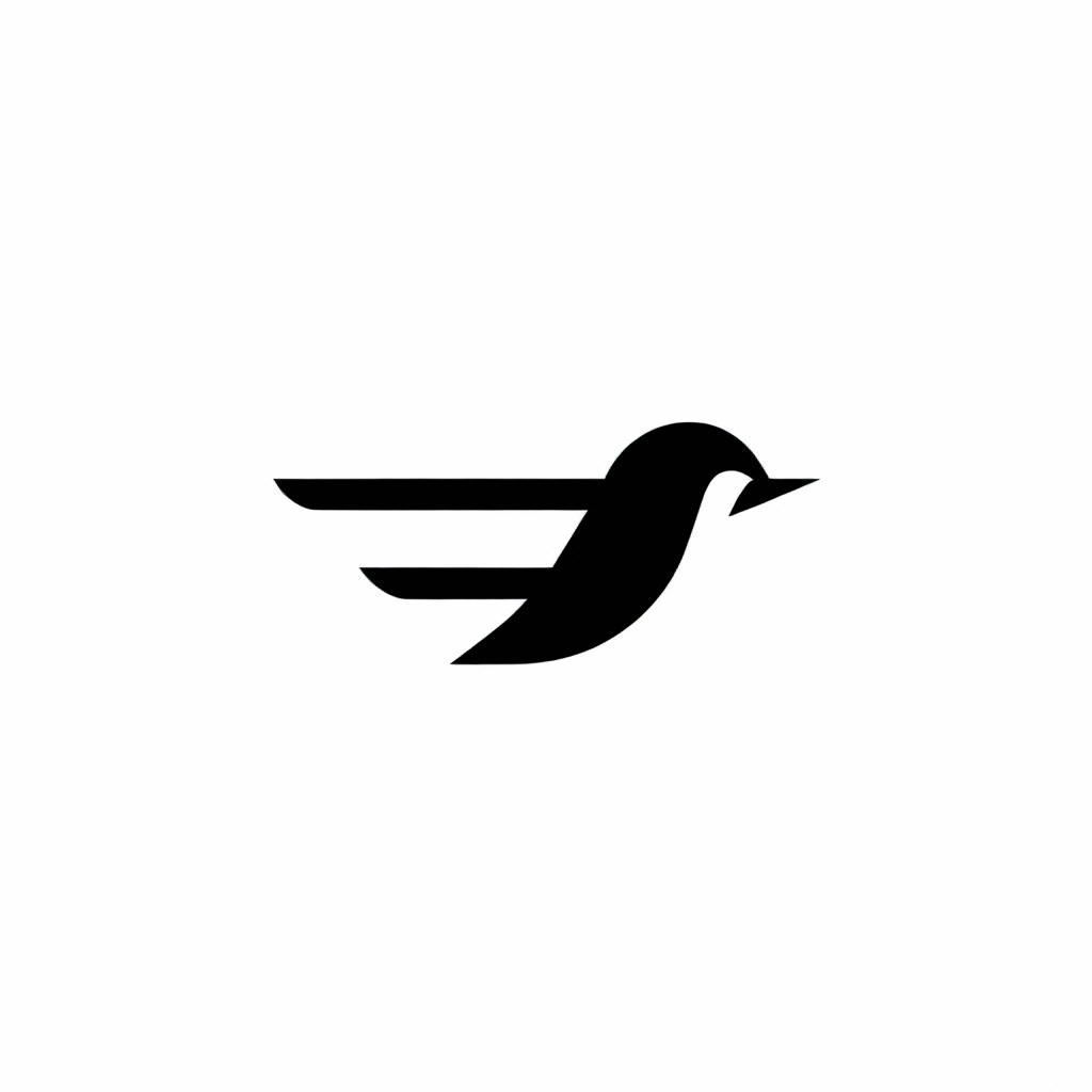 AI minimalist bird logo with negative space