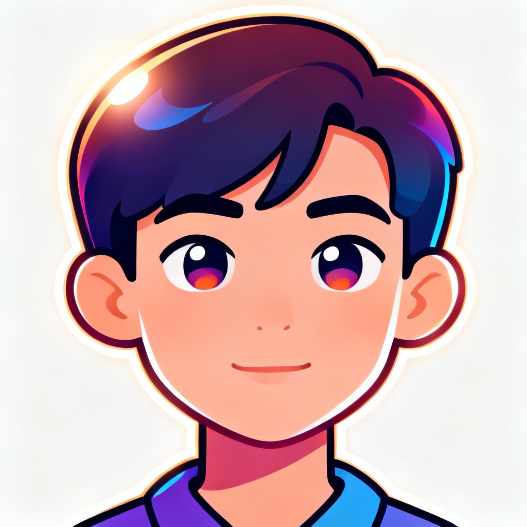 AI vector cartoon avatar headshot on gradient background