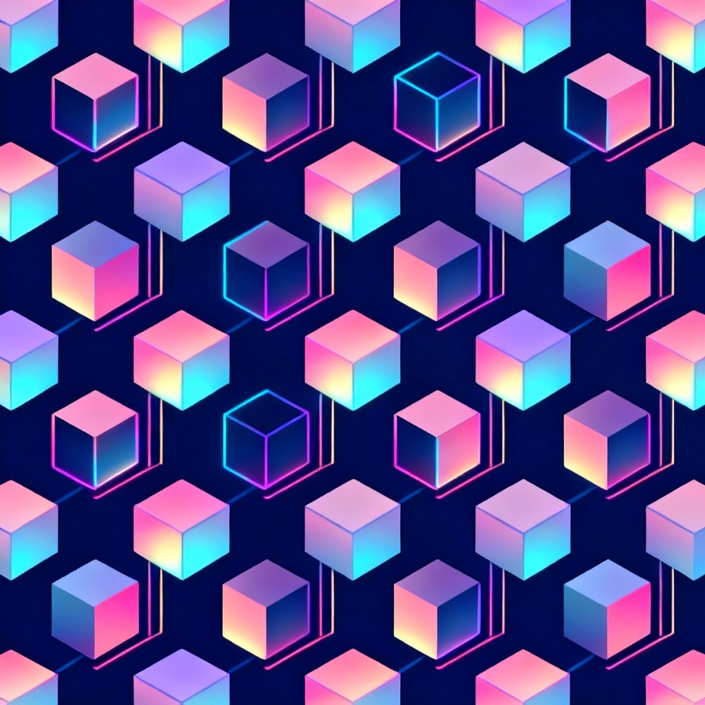 AI neon geometric grid seamless pattern