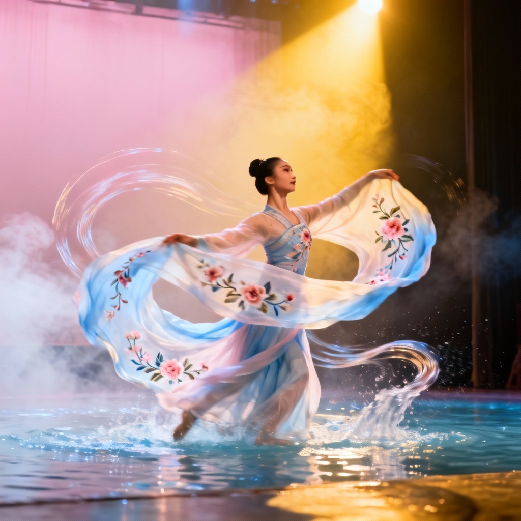 AI Peking Opera Dan with water sleeves