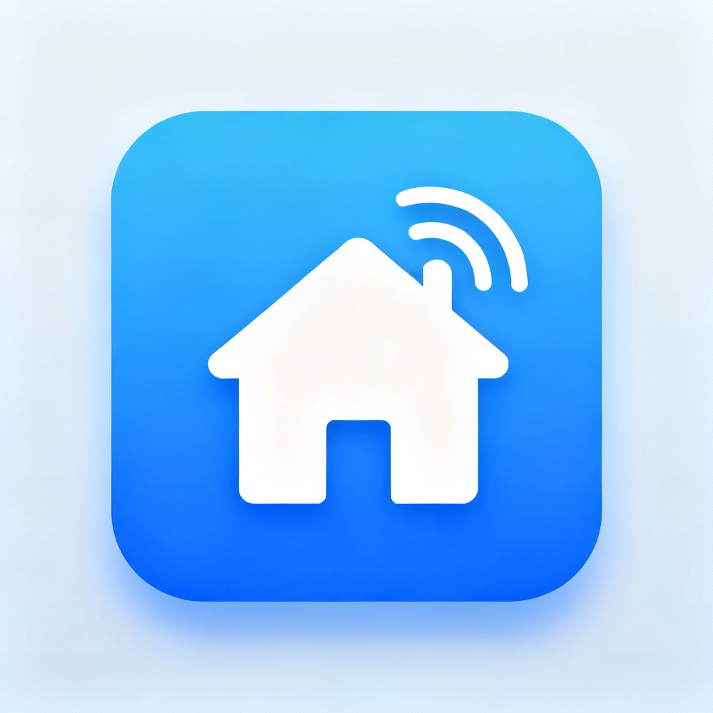 AI smart home app icon with wifi signal