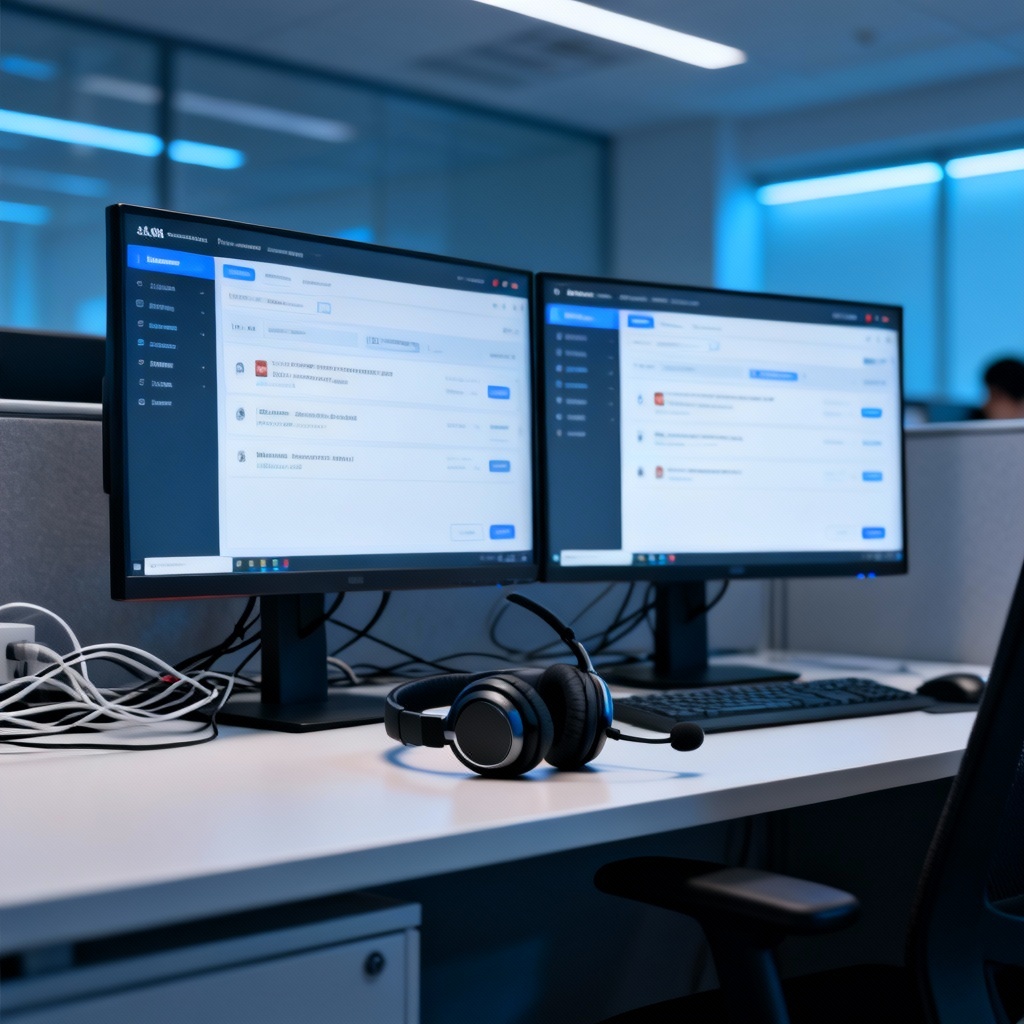 AI IT help desk support center photo