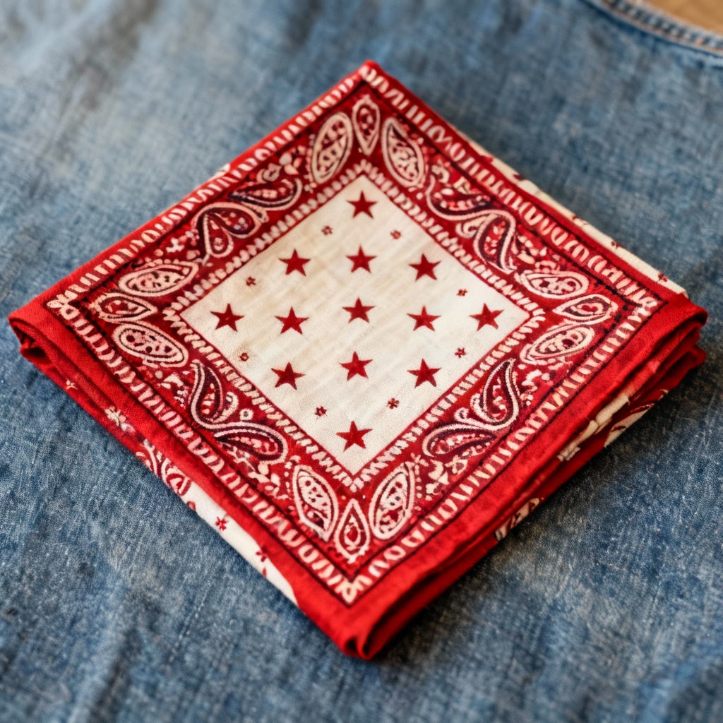 AI Boho Bandana Scarf with paisley and stars