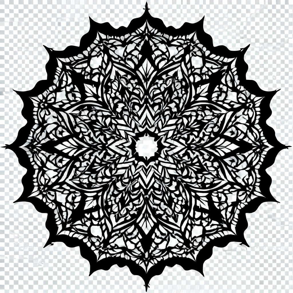 AI gothic black lace mandala
