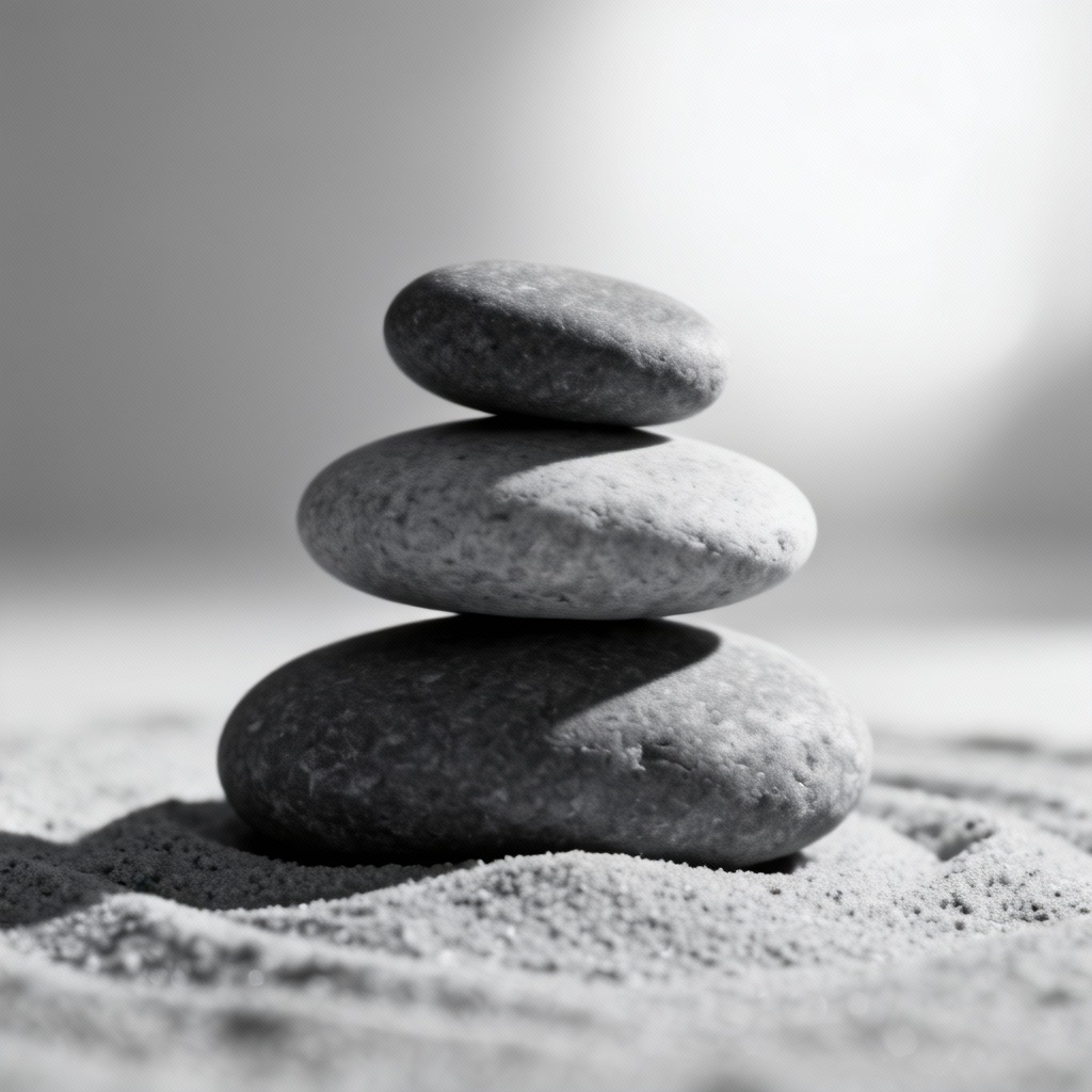 AI minimal zen stone stack