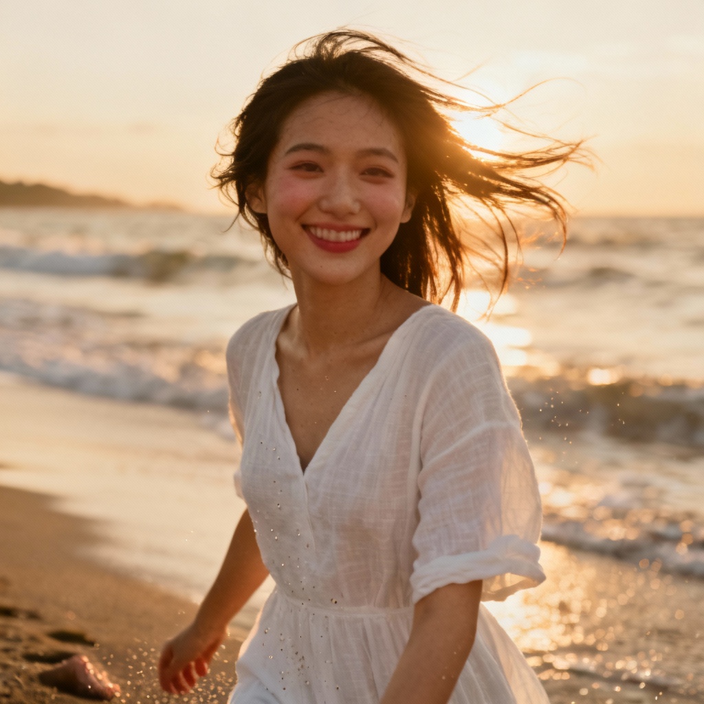 Photoreal Beach Sunset Dream Girl