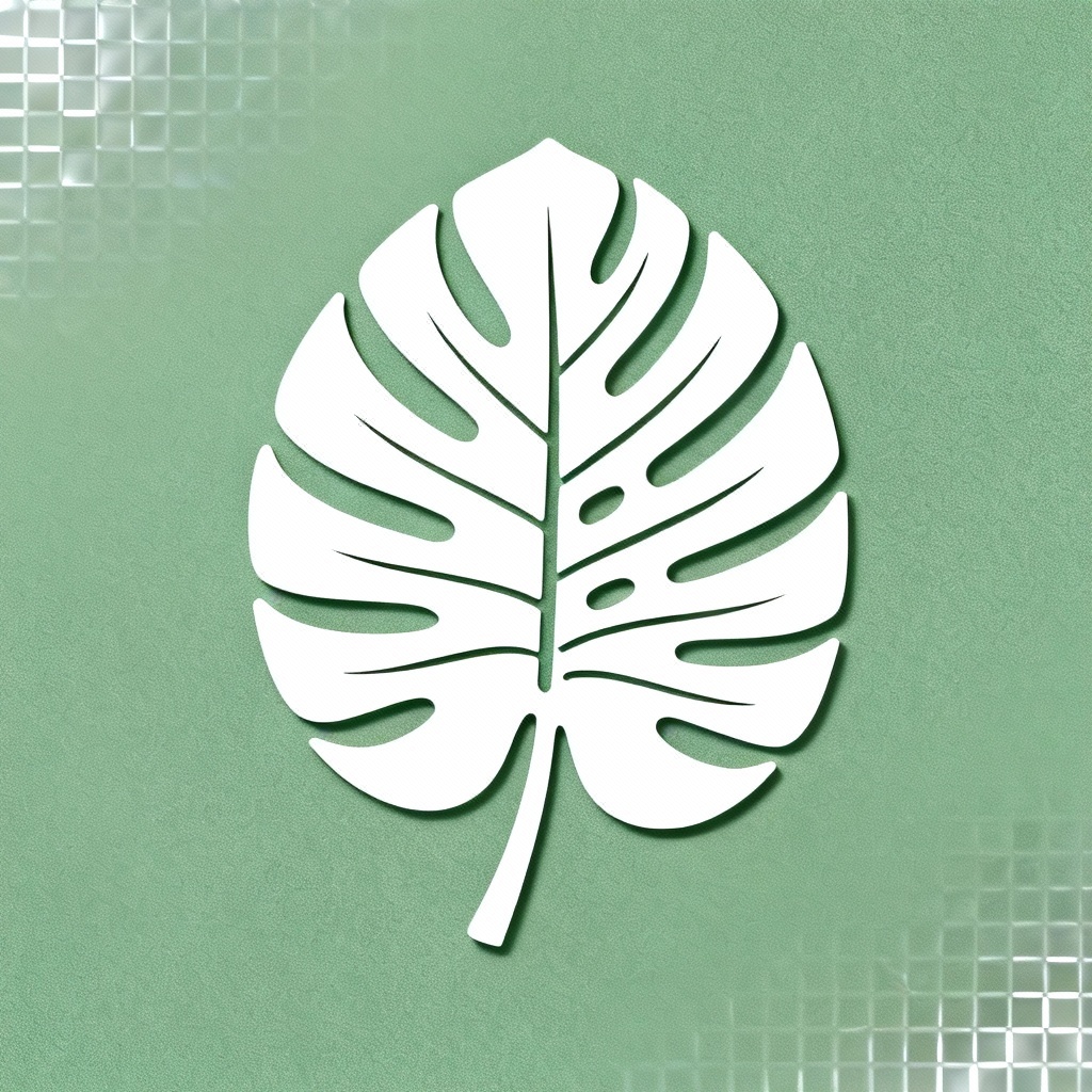 Minimal monstera leaf kiss-cut sticker