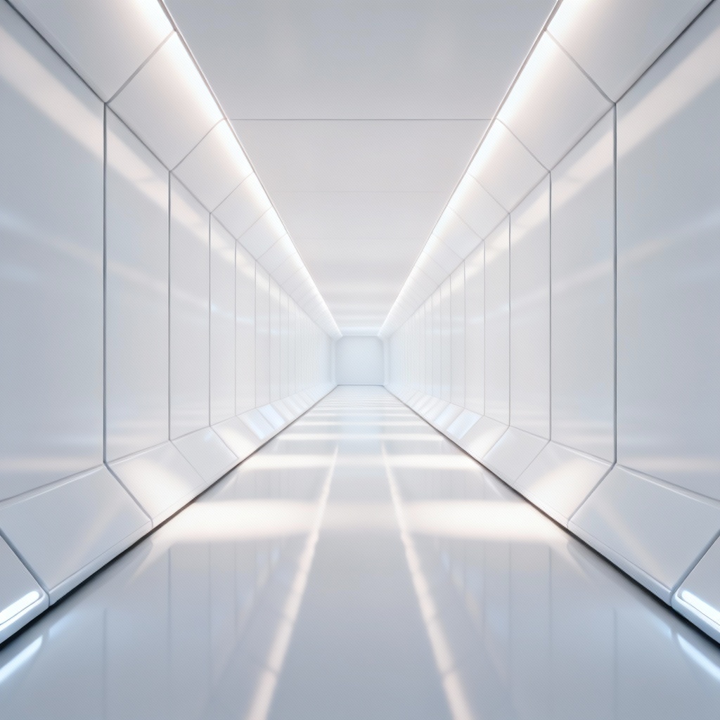 AI minimal white tunnel corridor