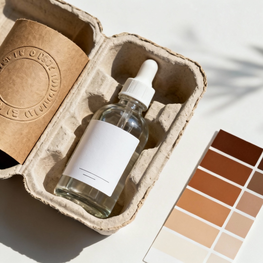 AI eco packaging concept for skincare brand